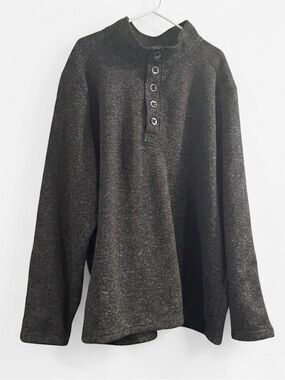 RedHead Men's Bighorn Pullover 3XL Black Heather Henley 5-Button Knit NWT